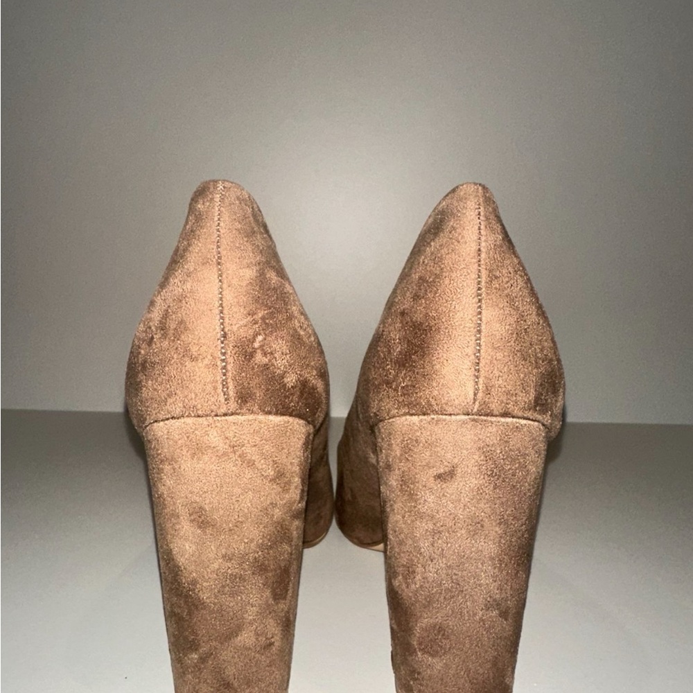 Brown Suede Pointed Toe Pumps - image 3
